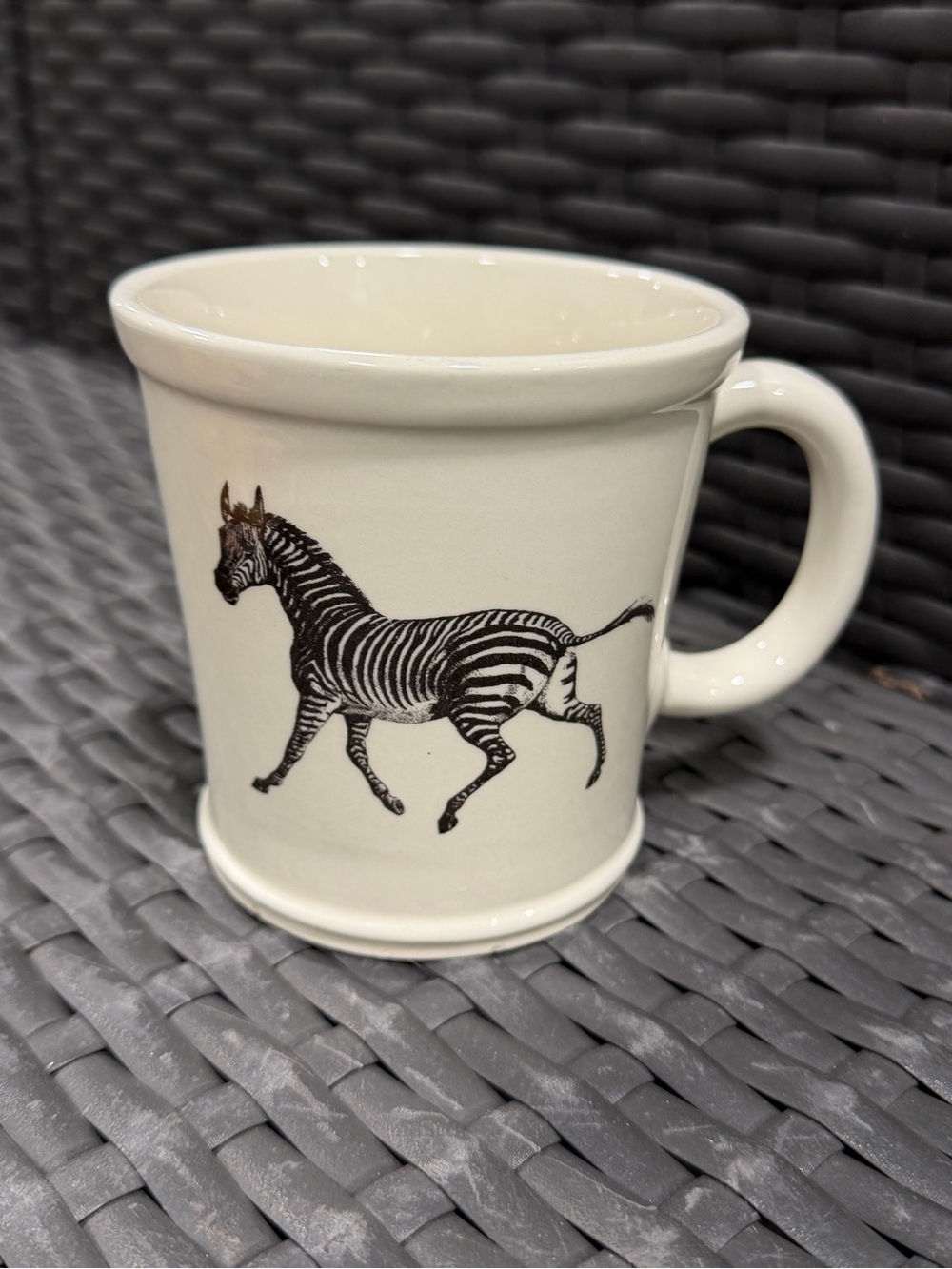 Cream Ceramic Zebra Accent Mug